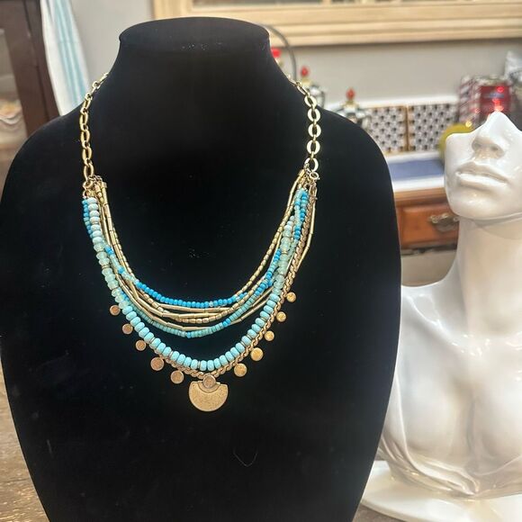 Stella & Dot Isa Disc Adjustable 4 In 1 Necklace Statement Boho Multistrand‎ - Picture 1 of 8